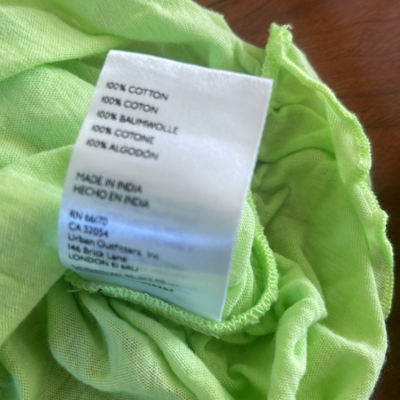 NWOT Urban Outfitters Lime Green Cut Out Long Sleeve Ruched Shirt Top - Picture 6 of 7